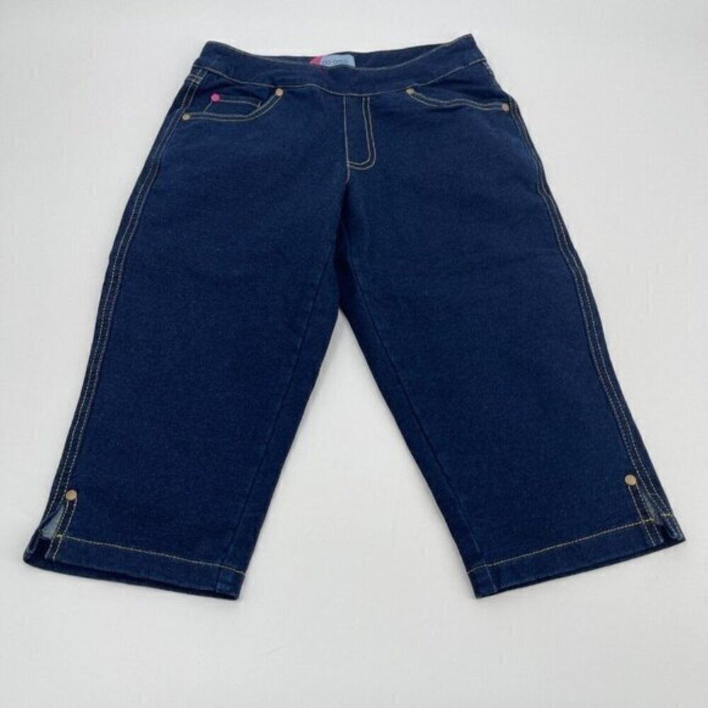 Pajama Jeans Shorts XXS Womens Blue Pull On Cotton Blend Drawstring Casual New